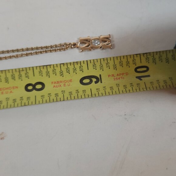 Vintage Avon MOM Crystal Gold Tone Pendant Necklace - Picture 12 of 12